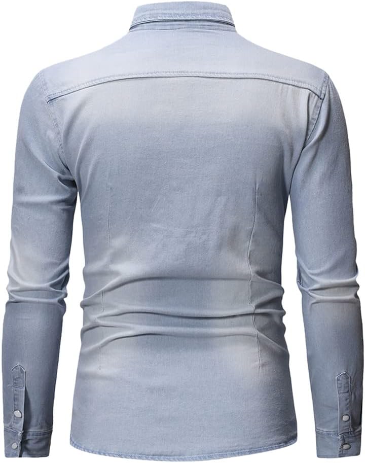 Stretch denimskjorte til herrer