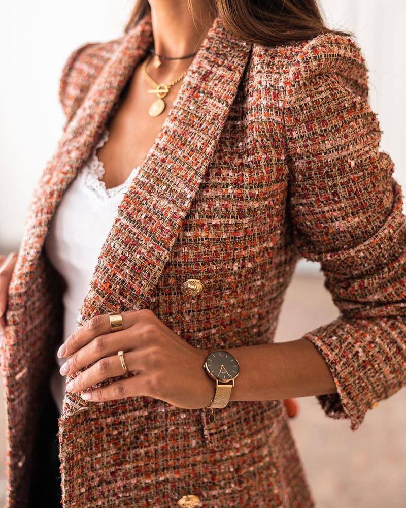 Dobbeltradet tweedblazer