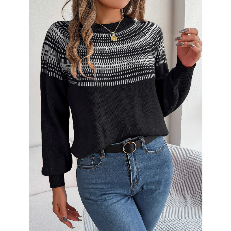 Kontrasterende sweater i retro-popstil