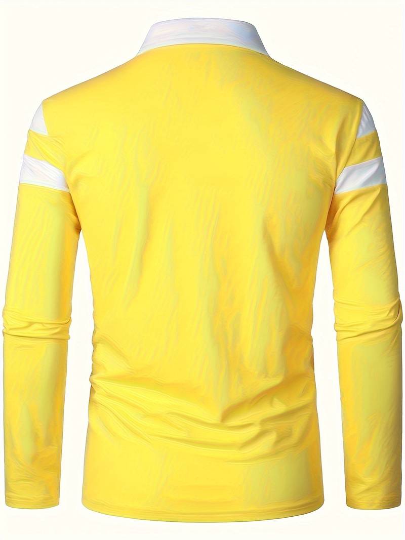 Langærmet poloshirt med lynlås til herrer