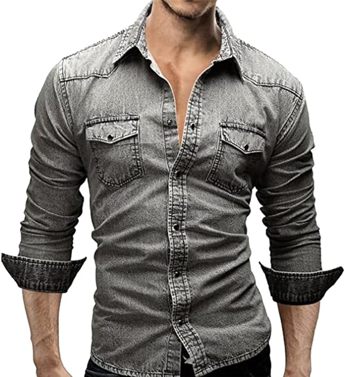 Stretch denimskjorte til herrer