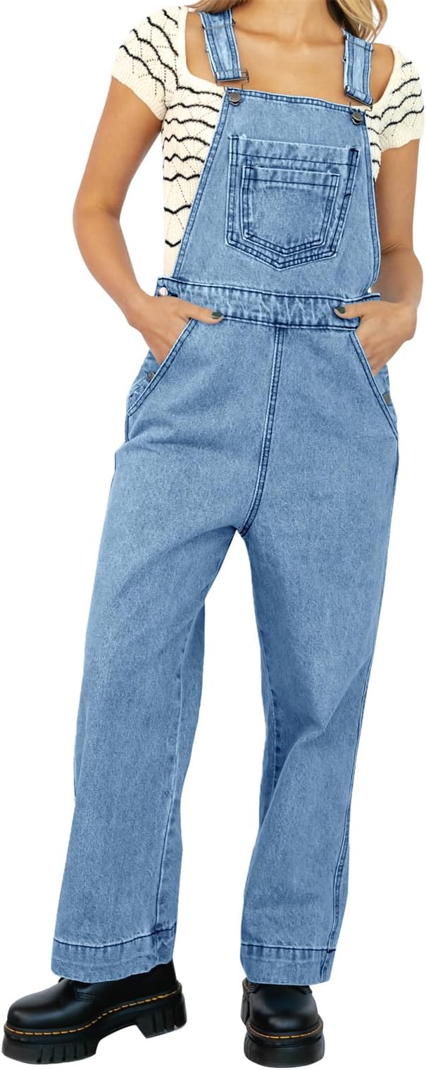 Jeans-jumpsuit med brede ben til kvinder