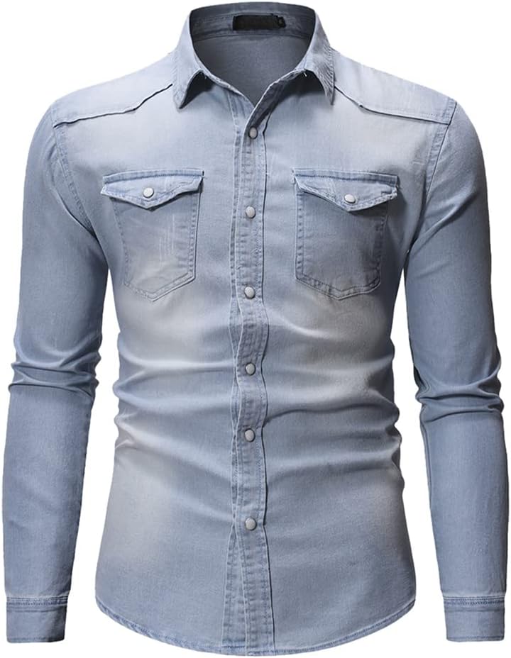 Stretch denimskjorte til herrer