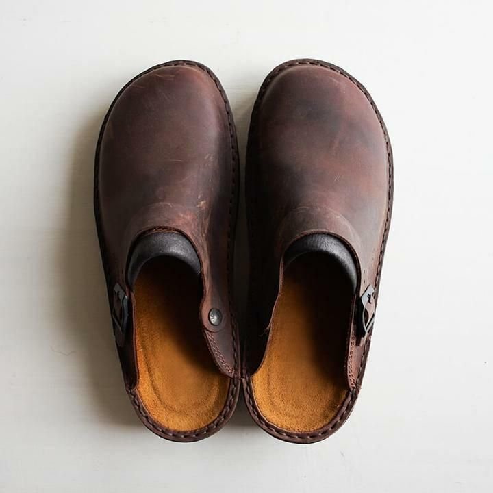 Ortopædiske unisex-slip-on-sko i læder