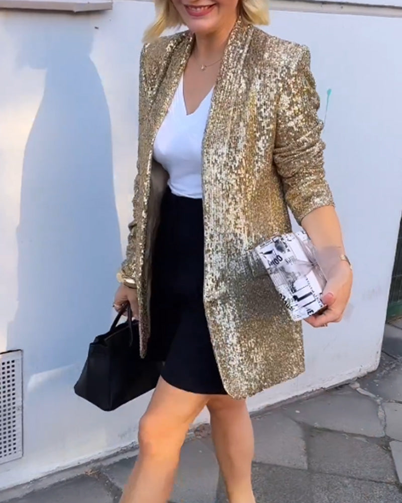 Jakke med guldglitter til kvinder