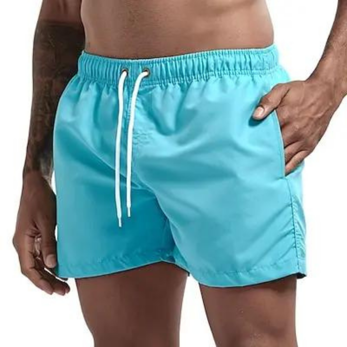 Herre hurtigtørrende badeshorts med elastisk talje