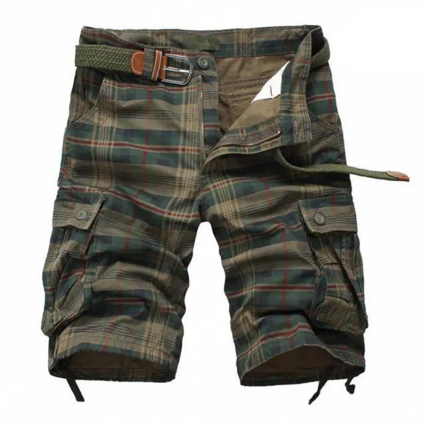 Herre cargo shorts med bælte