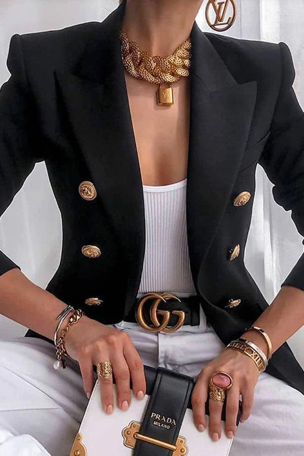 Solidt fashion blazerdress