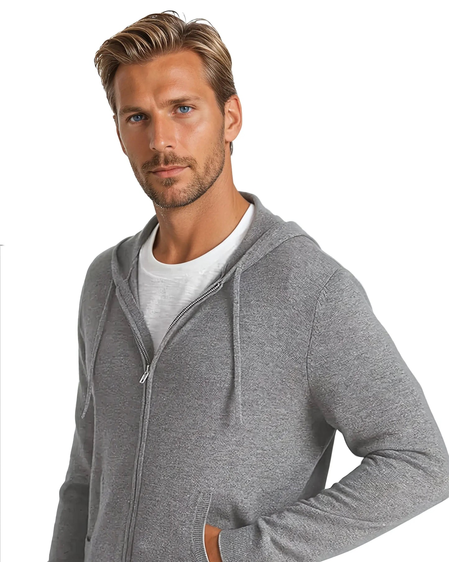 Essential Cashmere Grå hættetrøje