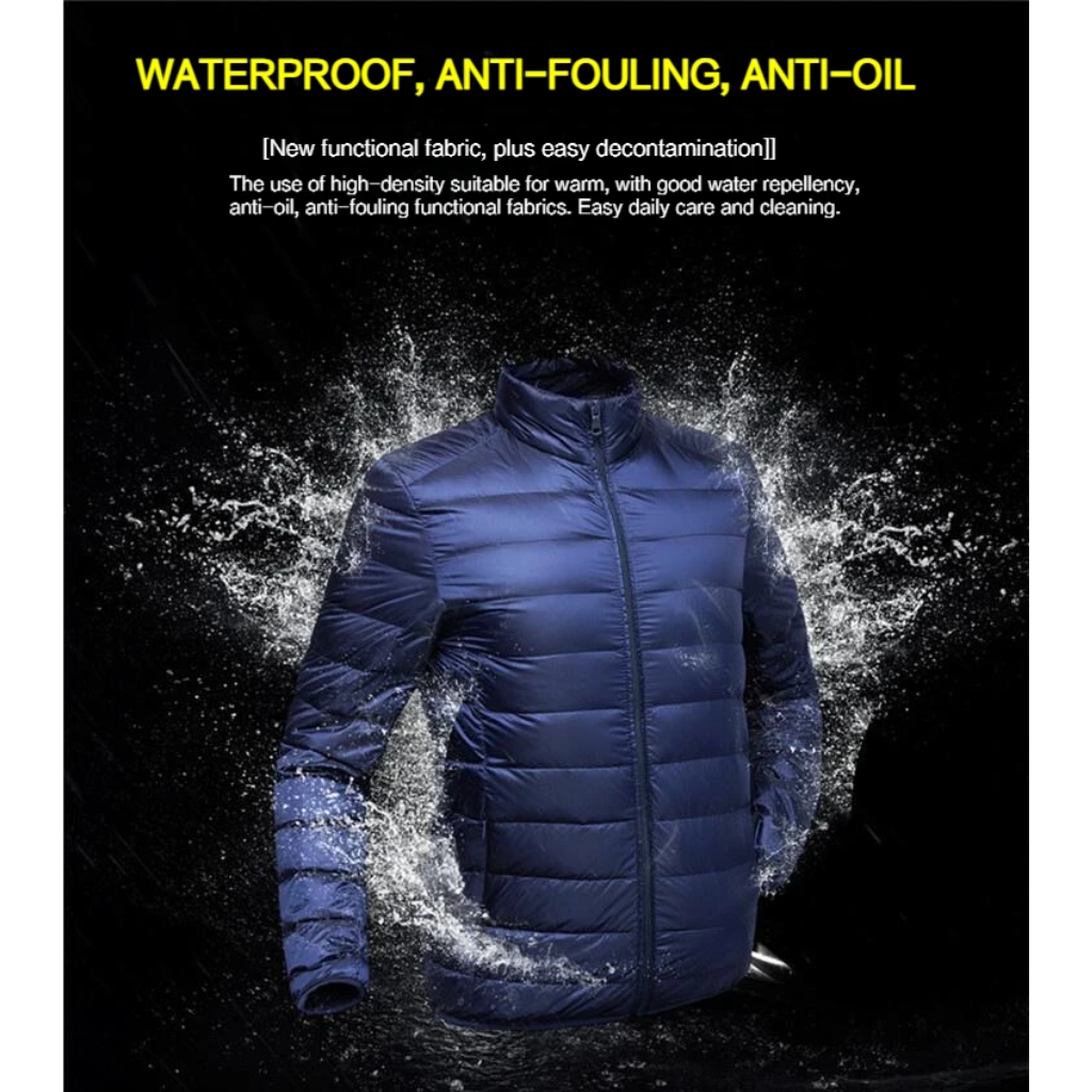 Vatteret overgangsjakke til mænd - let, varm, afslappet