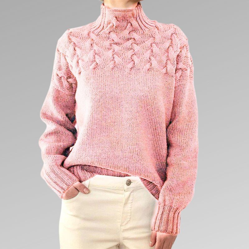 Lang lanterne-sweater med rullekrave