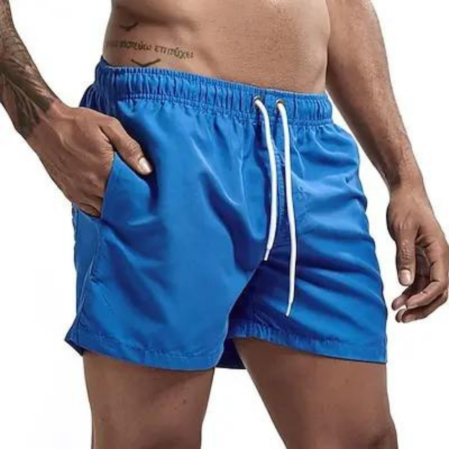 Herre hurtigtørrende badeshorts med elastisk talje