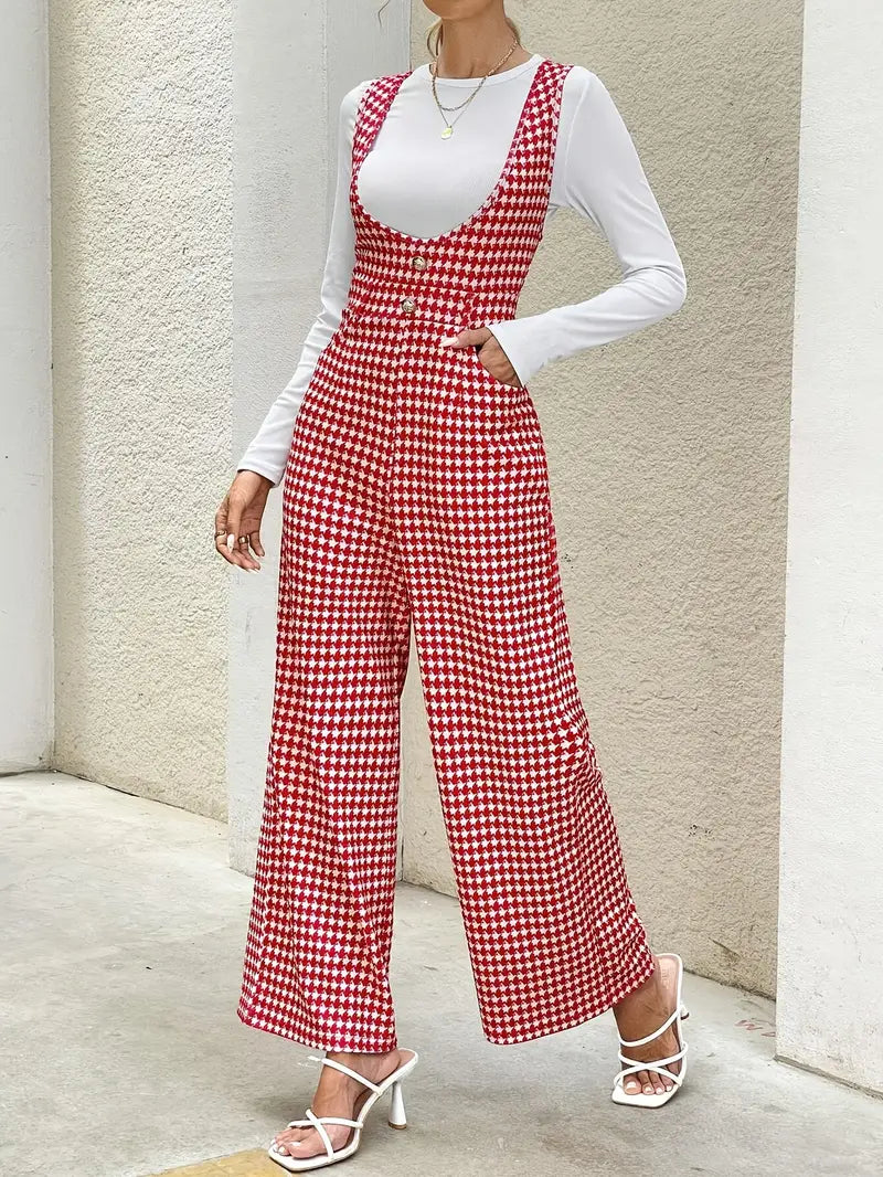 Elegant jumpsuit med brede ben til kvinder