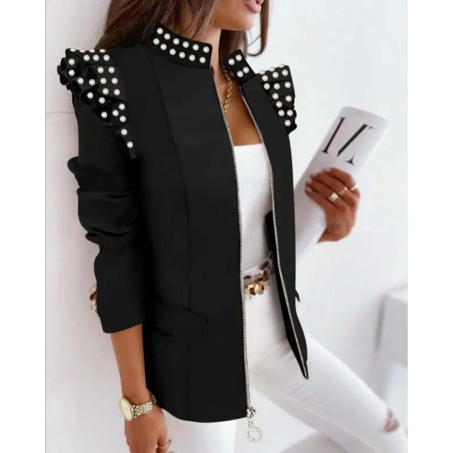 Blazer med print til kvinder