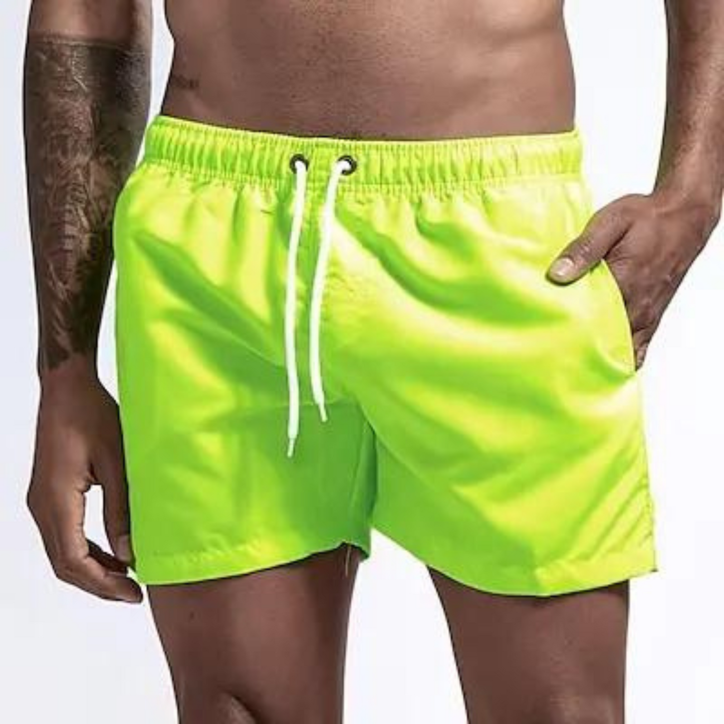 Herre hurtigtørrende badeshorts med elastisk talje