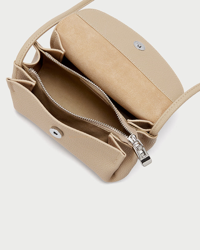 Retro crossbody-taske i blødt læder