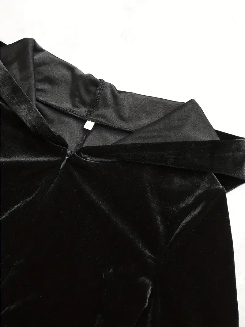Jumpsuit i fløjl med hætte til kvinder