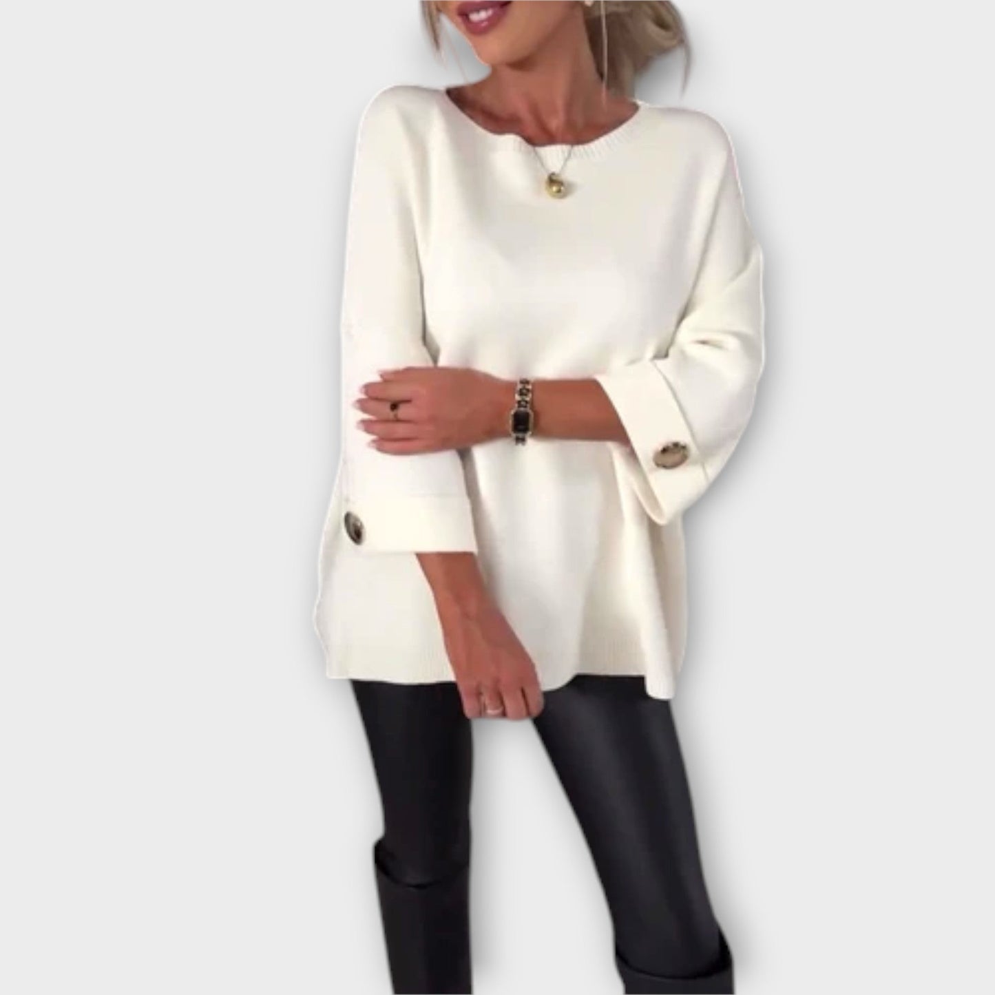 Elegant strikbluse til kvinder