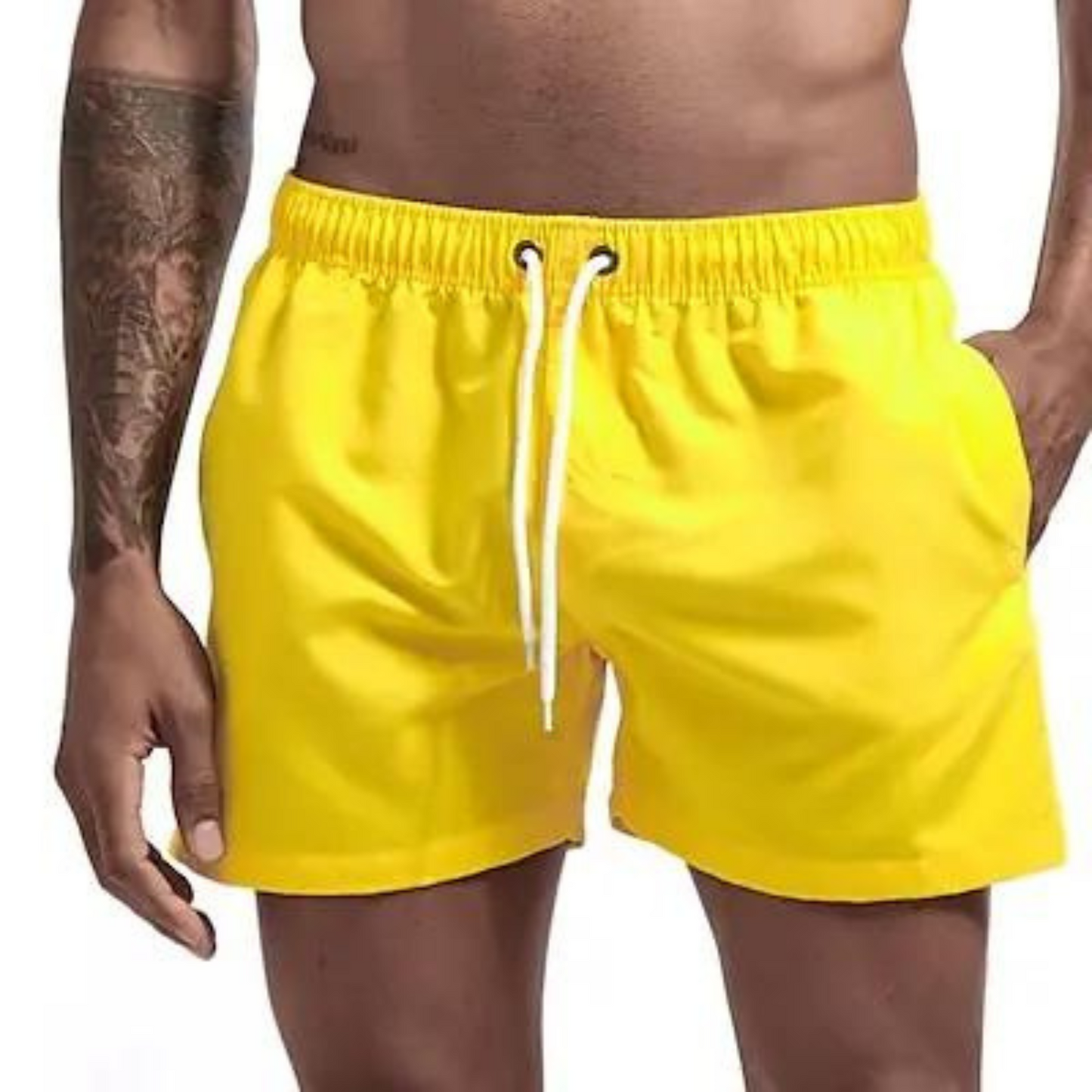 Herre hurtigtørrende badeshorts med elastisk talje