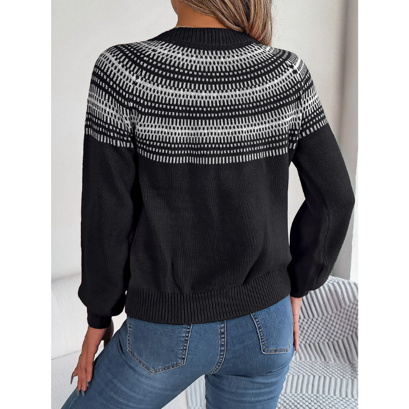 Kontrasterende sweater i retro-popstil