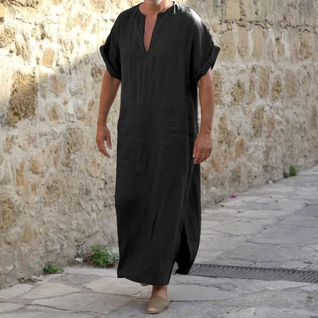 Herre kaftan med V-hals, lange ærmer