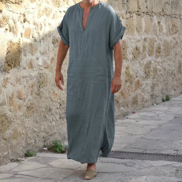 Herre kaftan med V-hals, lange ærmer