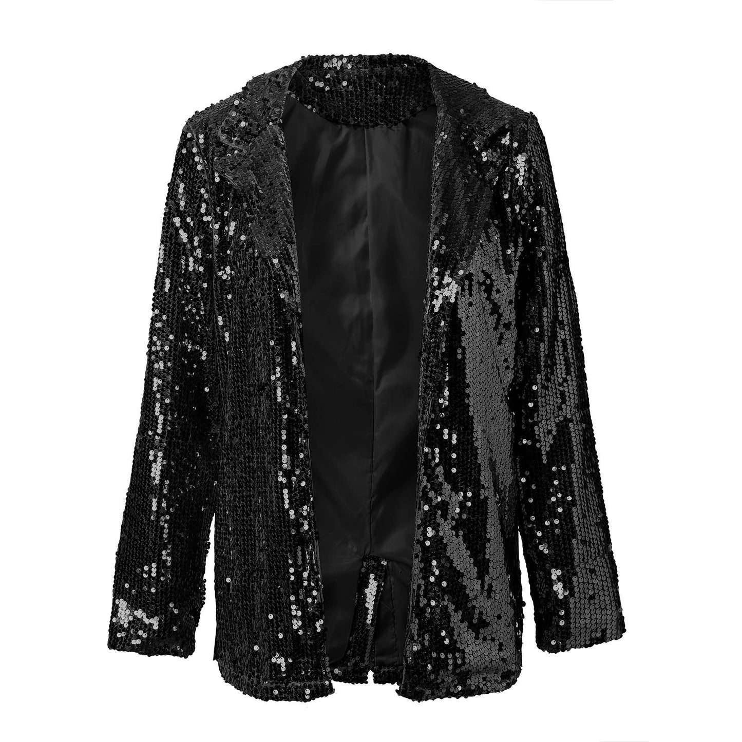 Glimtende lang festjakke blazer til kvinder