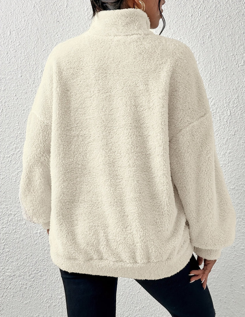 Casual fluffy sweater til kvinder