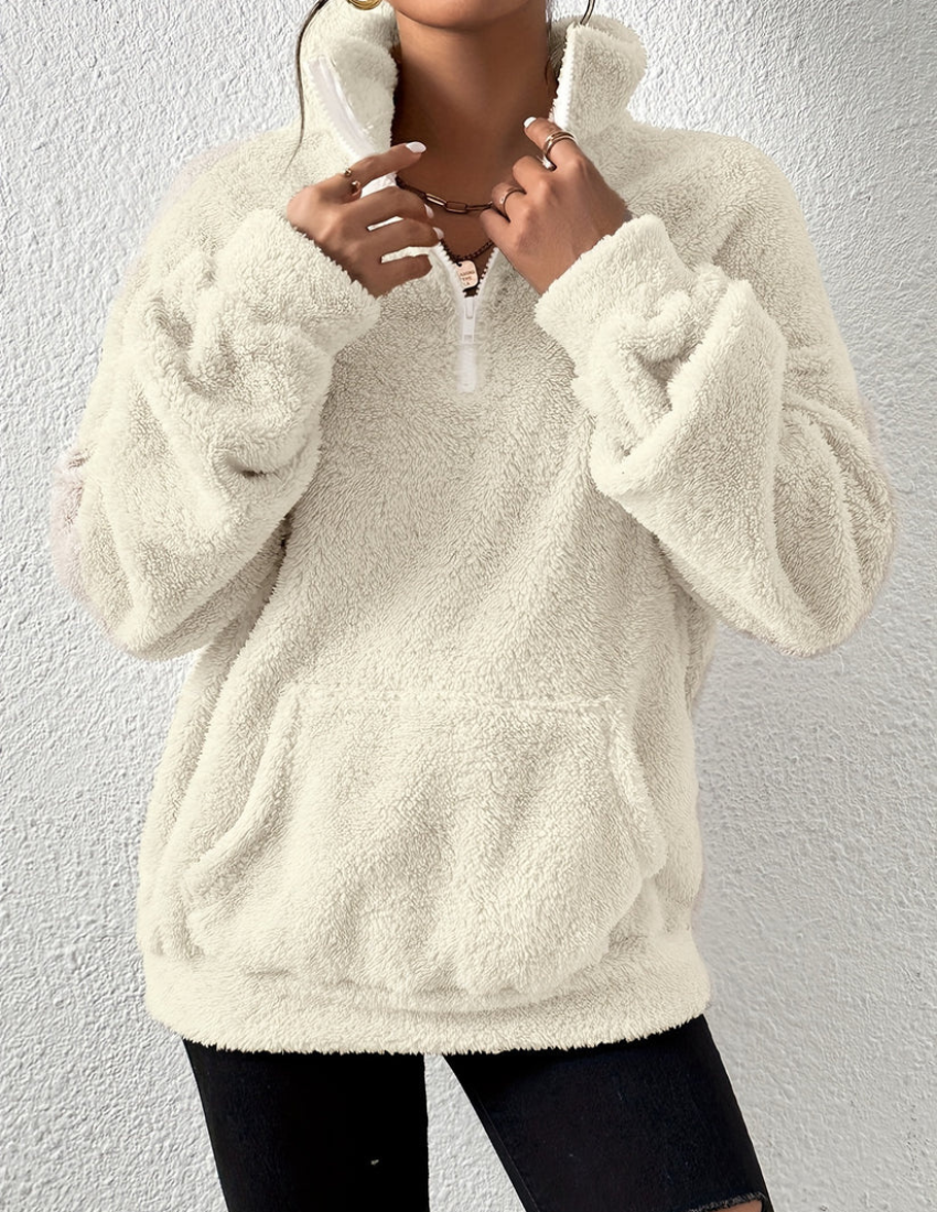 Casual fluffy sweater til kvinder