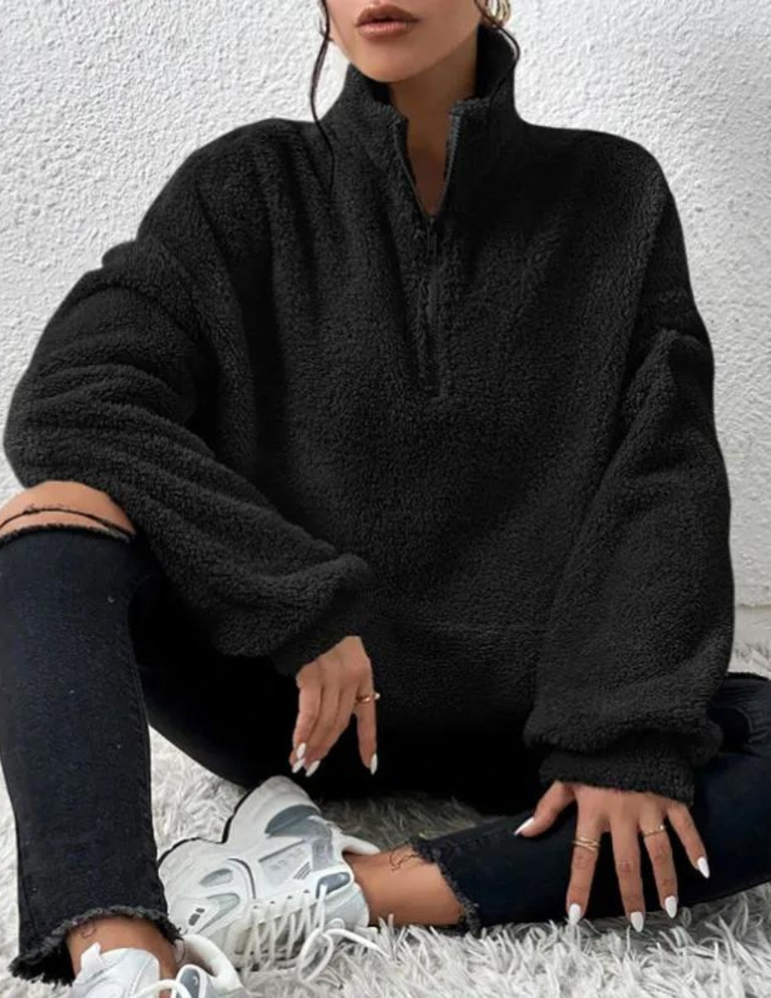Casual fluffy sweater til kvinder