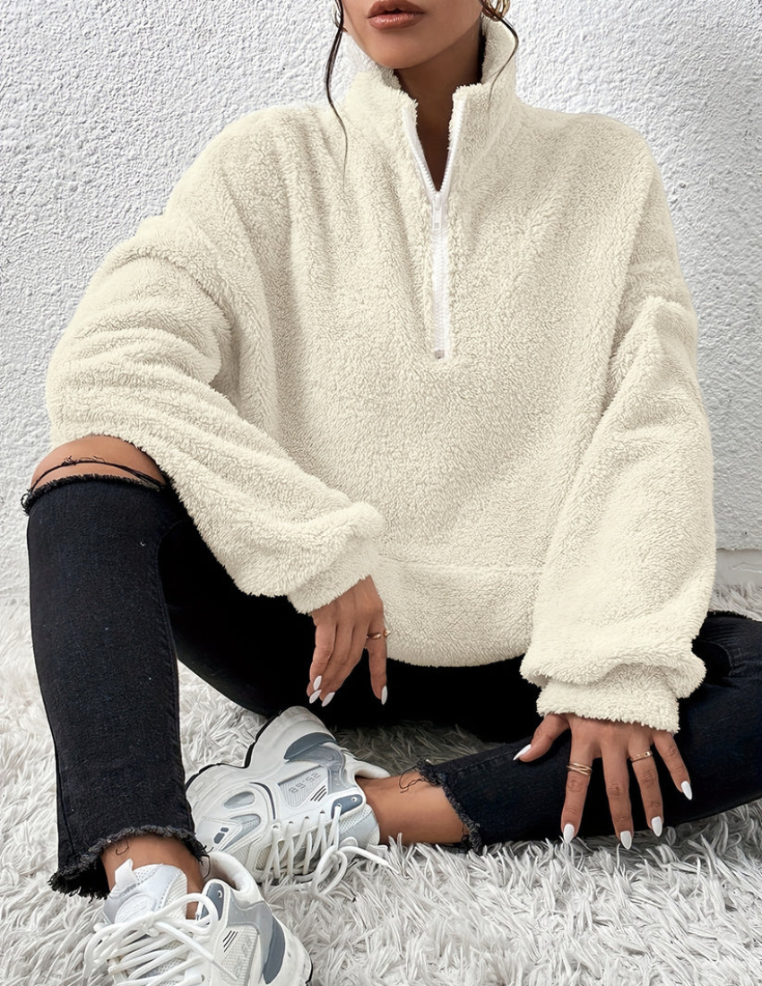 Casual fluffy sweater til kvinder