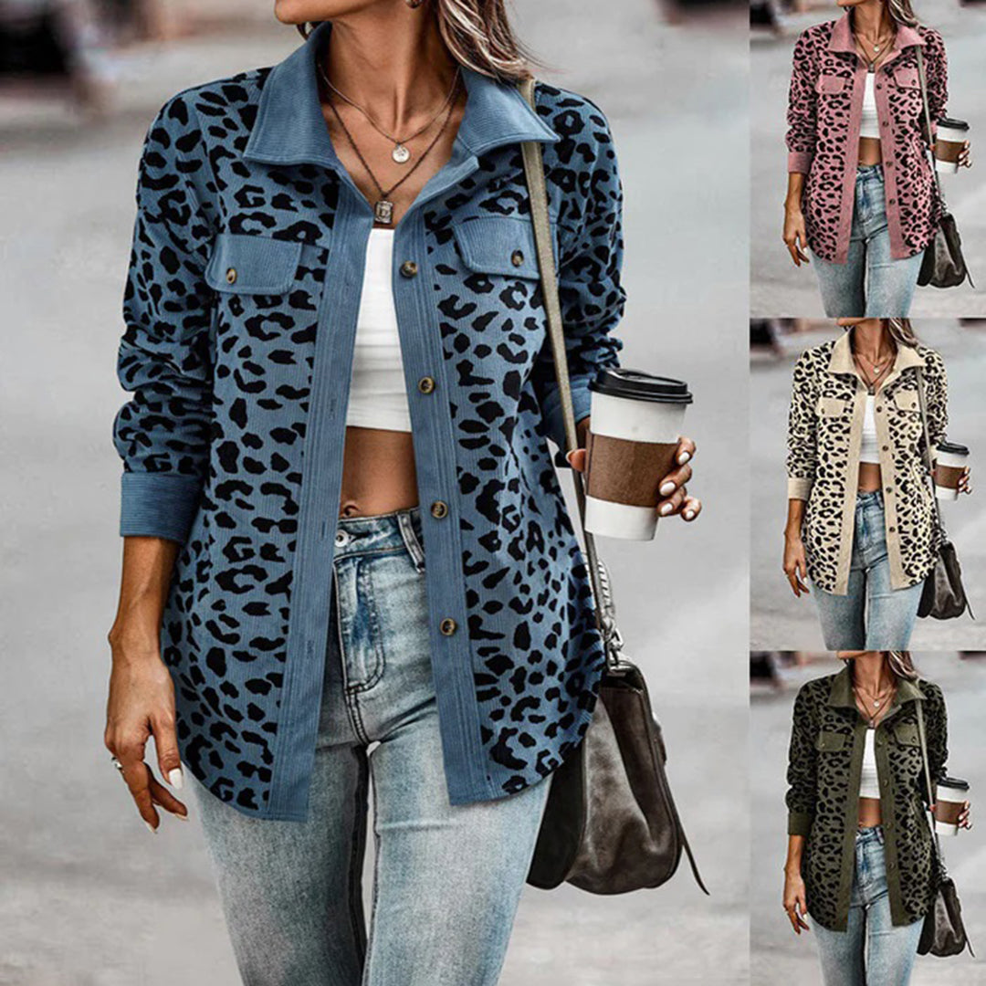 Trendy jakke med leopardprint
