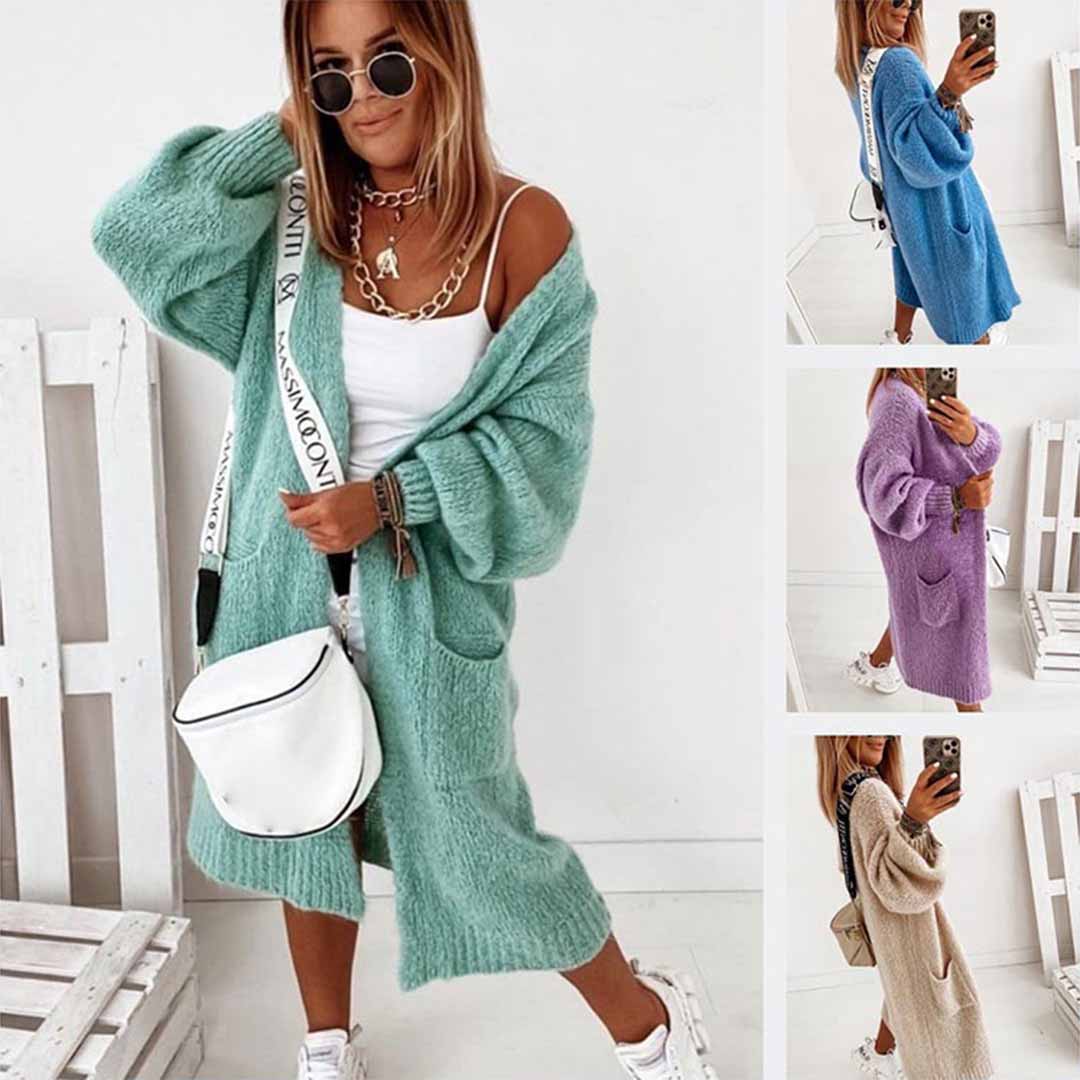 Overdimensioneret frakke med åben front