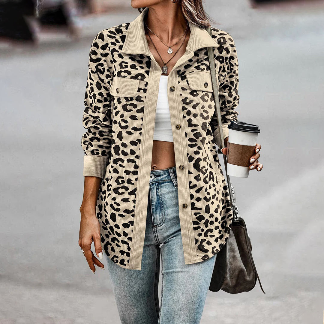 Trendy jakke med leopardprint