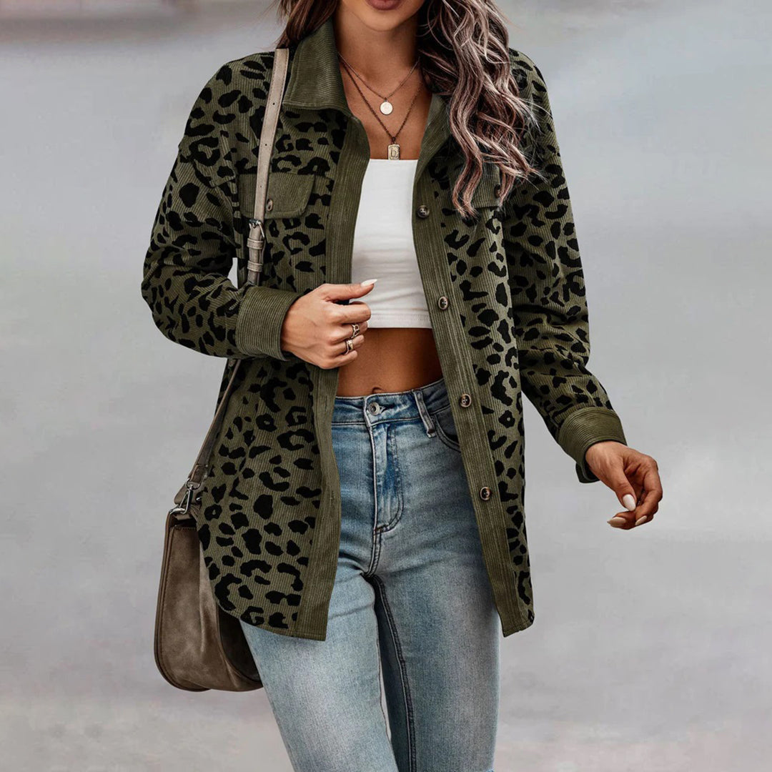 Trendy jakke med leopardprint