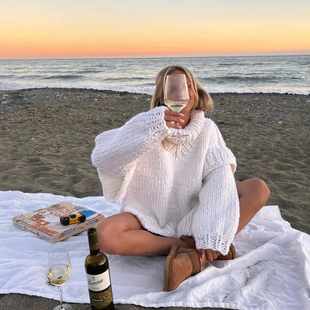 Oversized sweater-kjole til kvinder