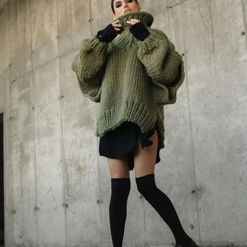 Oversized sweater-kjole til kvinder