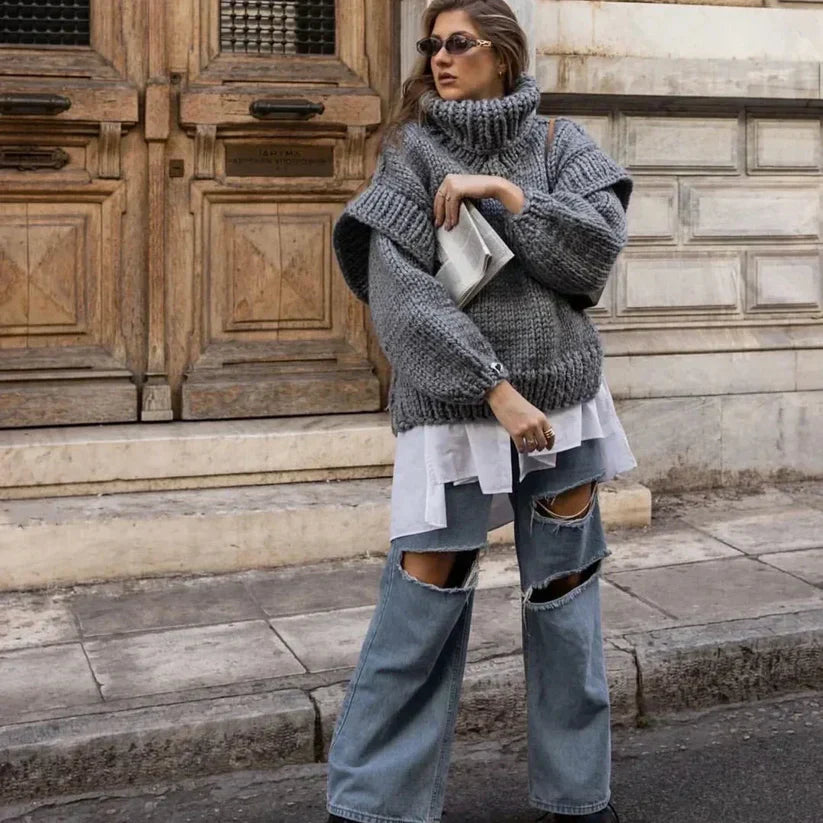 Oversized sweater-kjole til kvinder