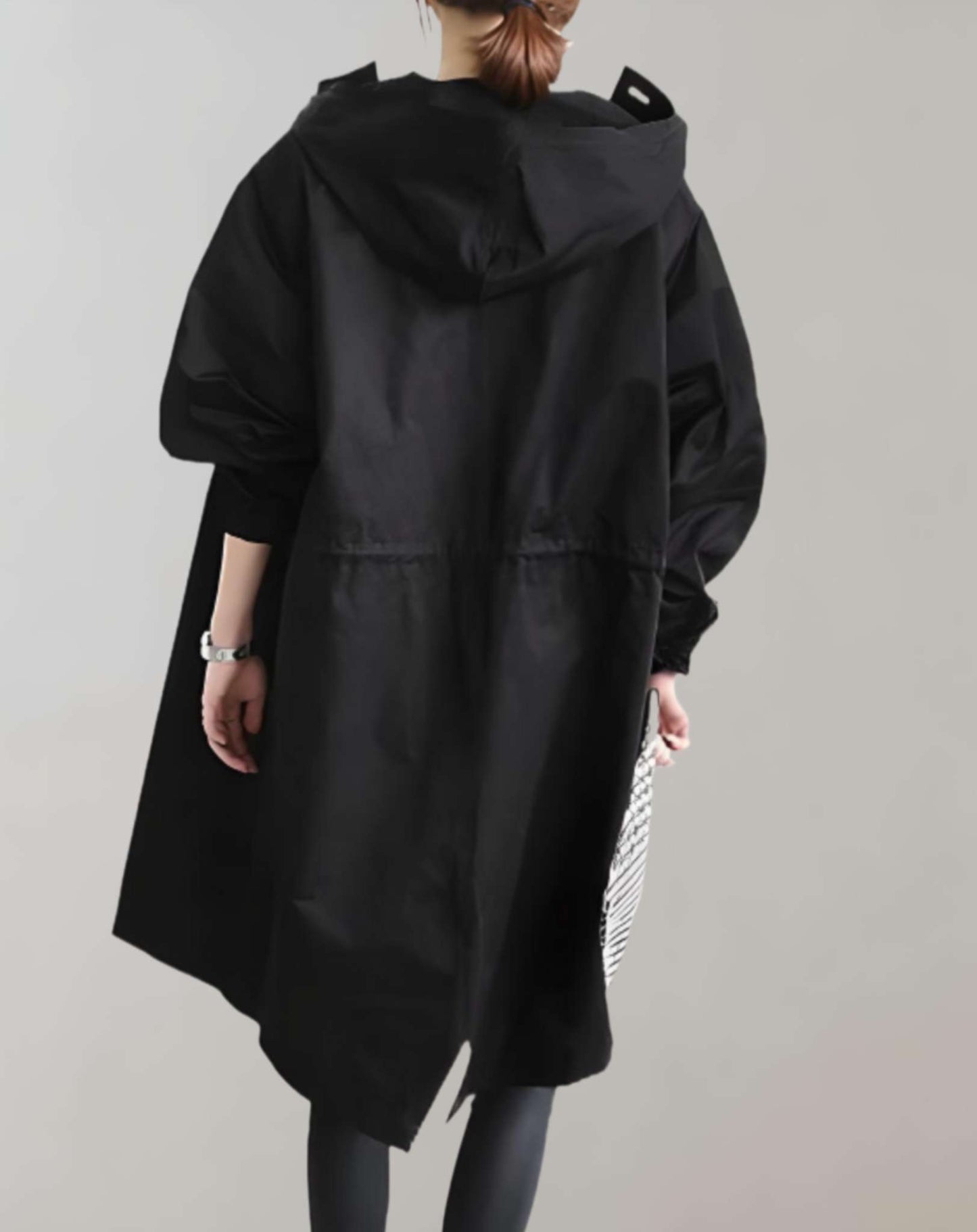 Vandtæt og varm trenchcoat med hætte til kvinder