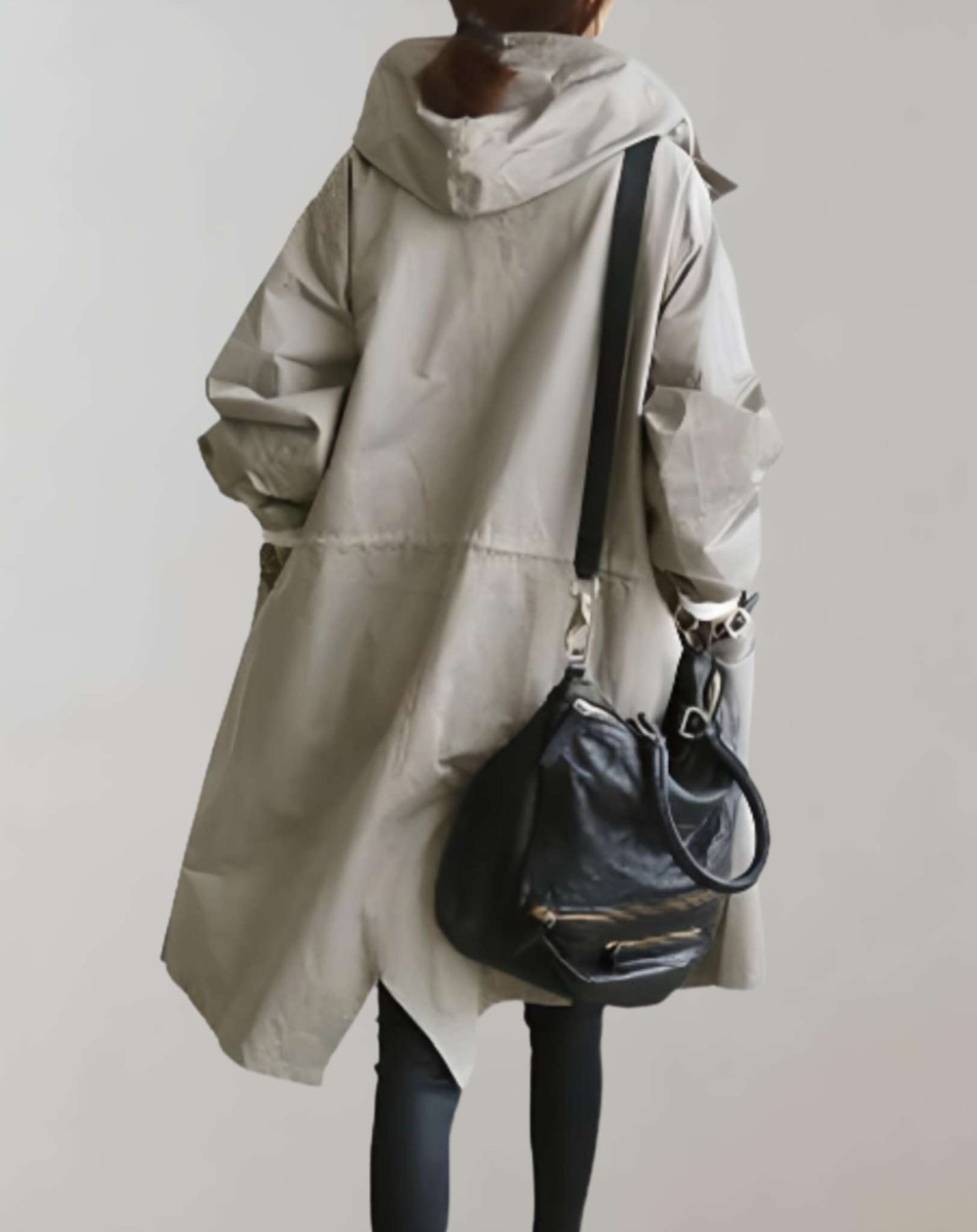 Vandtæt og varm trenchcoat med hætte til kvinder
