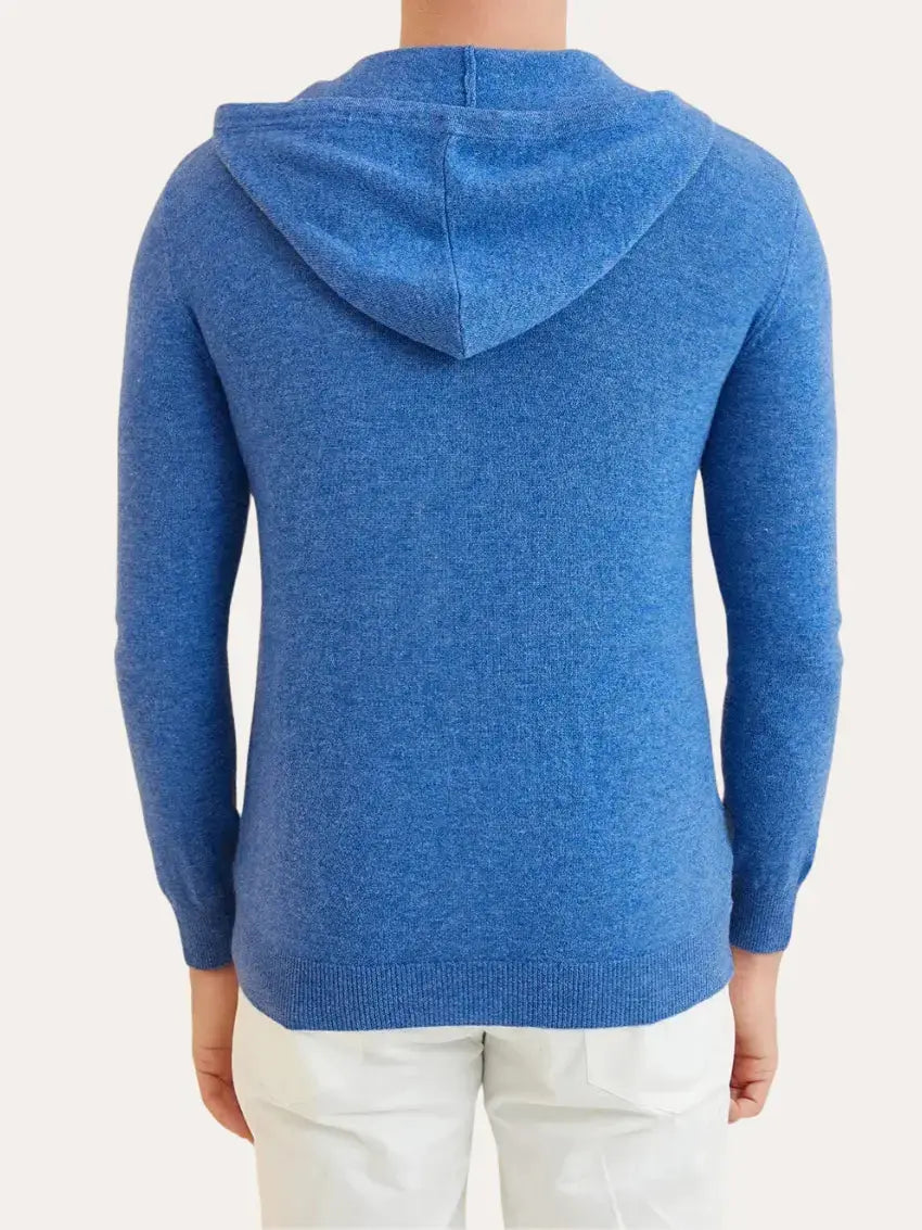 Kashmir Blå Hoodie til mænd