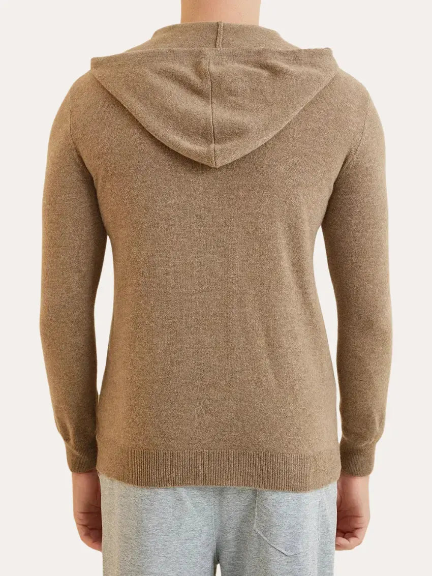 Essential Cashmere Khaki hættetrøje