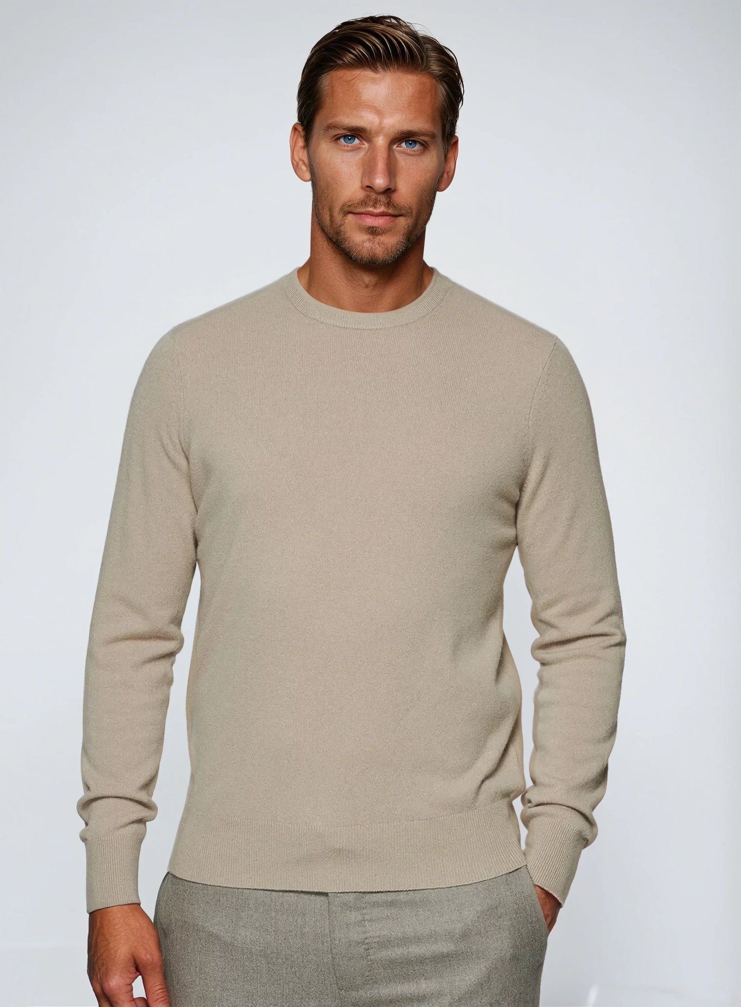 Premium beige sweater til mænd