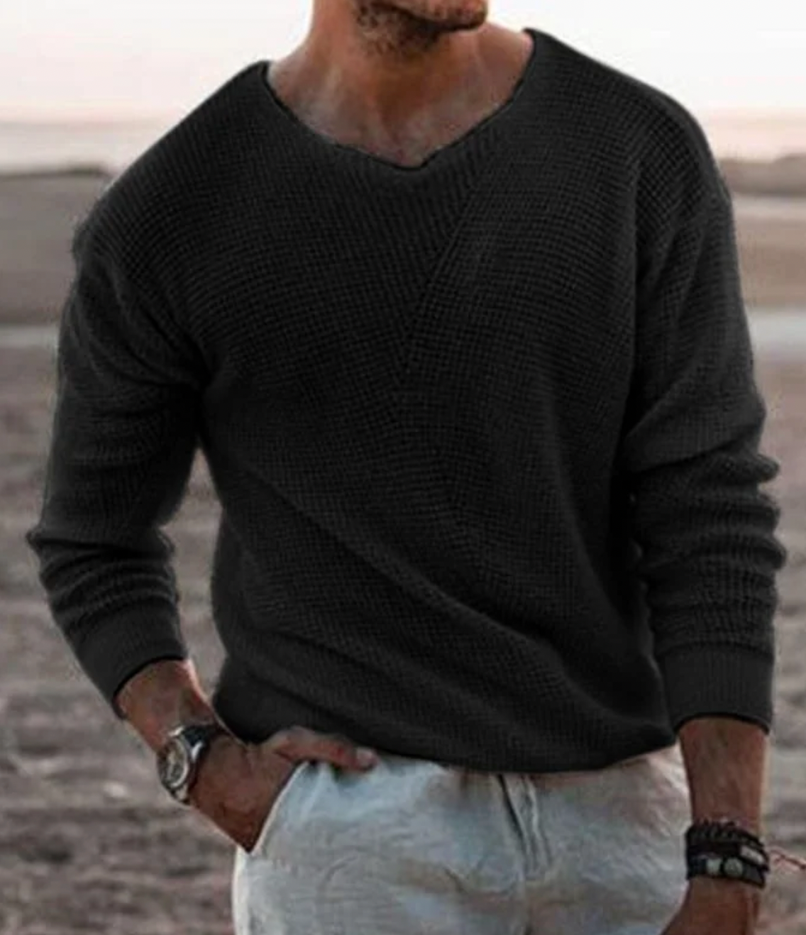 Mode mænd strik tynd sweater