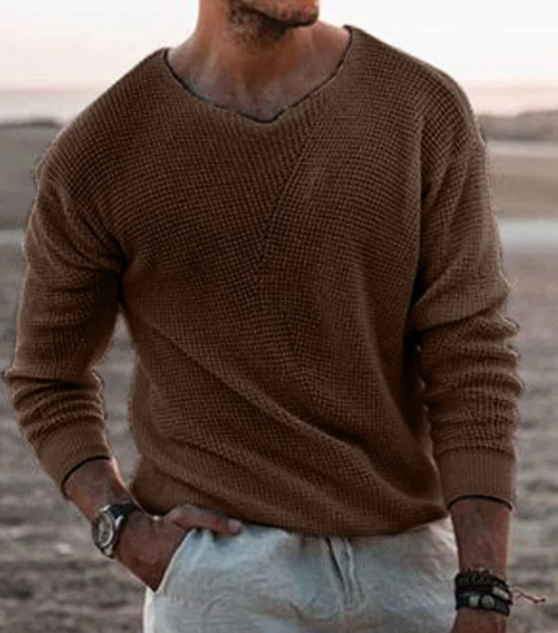Mode mænd strik tynd sweater