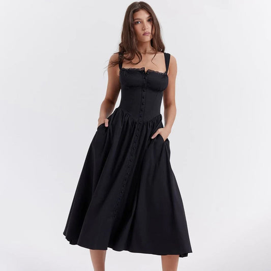 Elegant midikjole i korsetstil