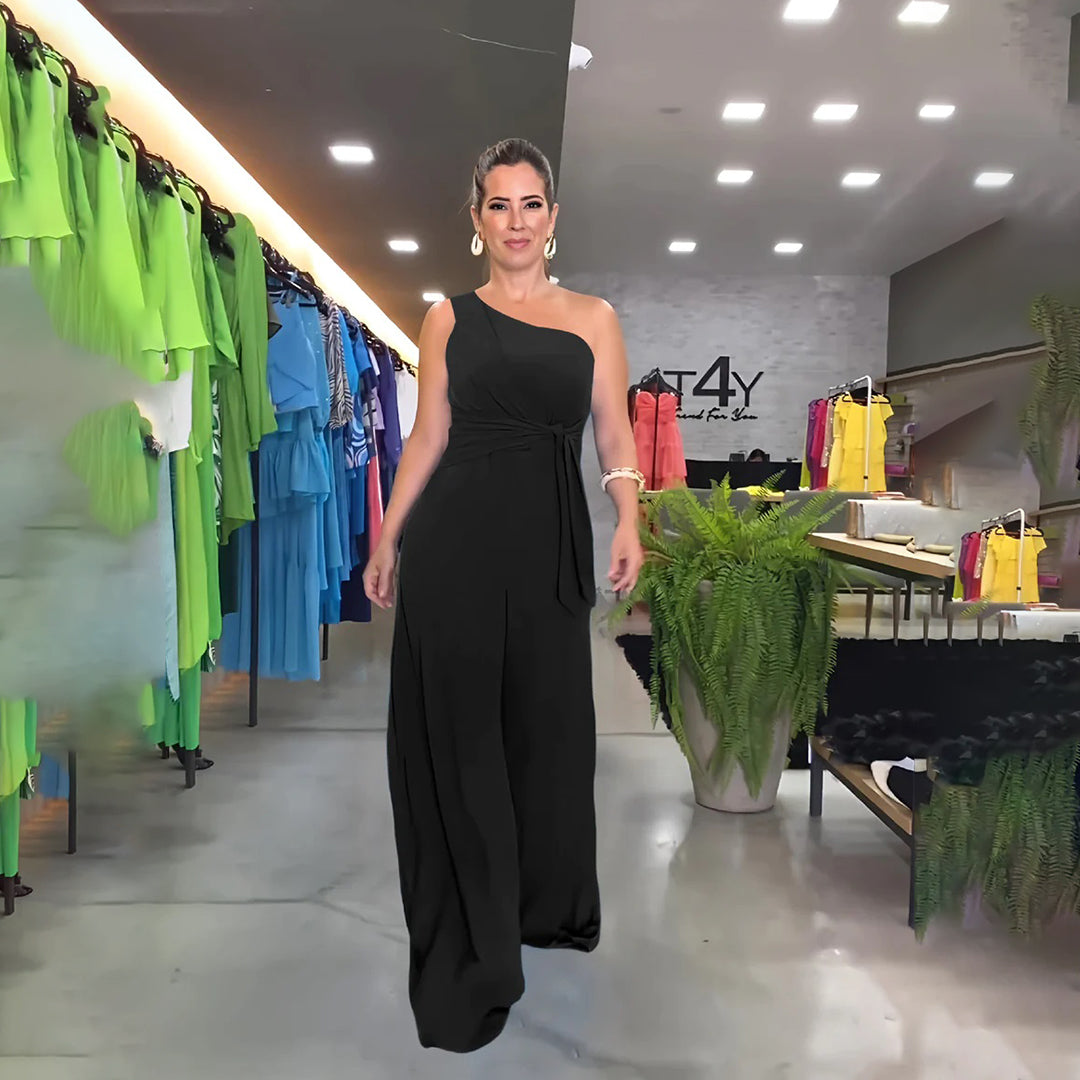 Stilfuld jumpsuit med én skulder