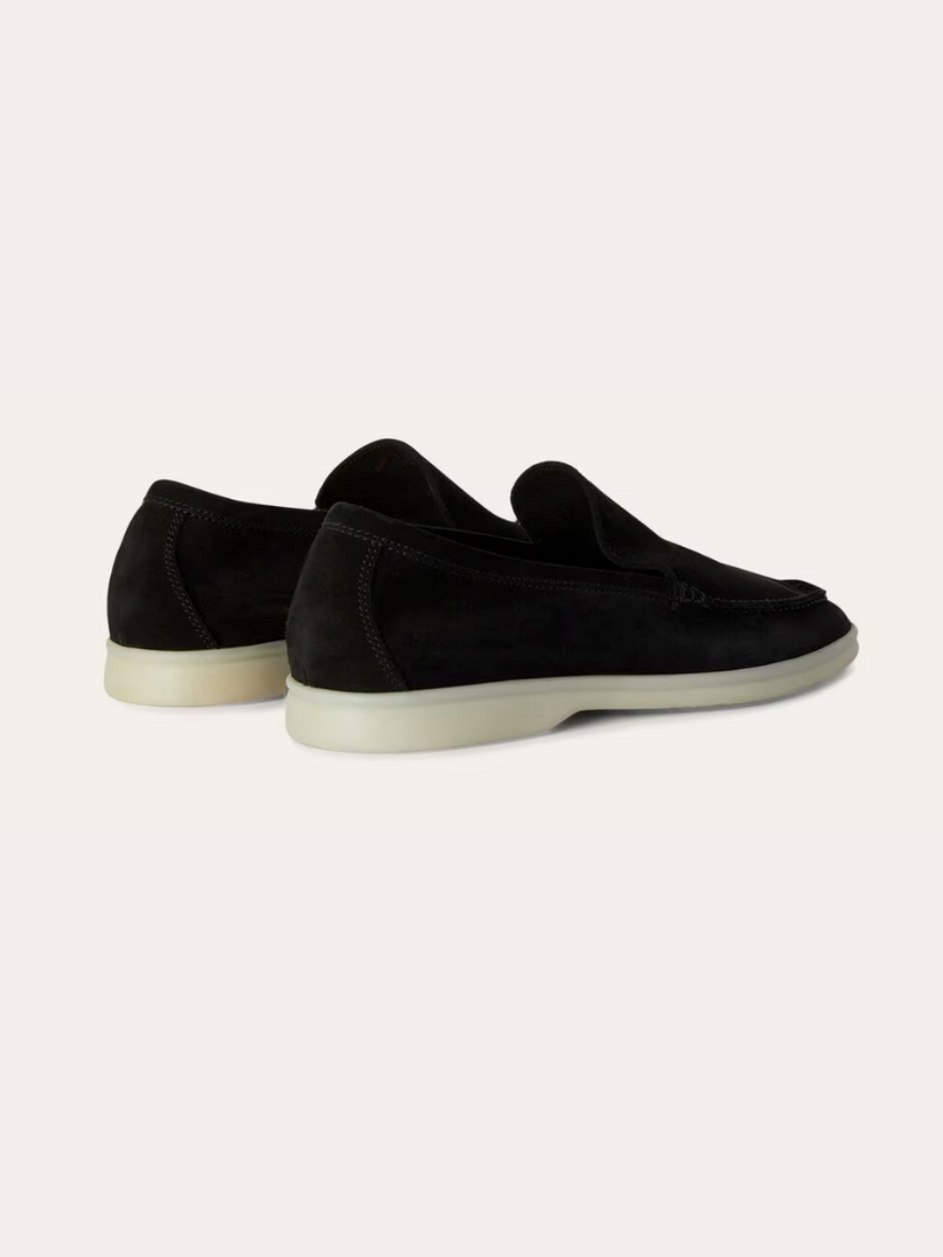 Raffinerede Sorte loafers i ruskind