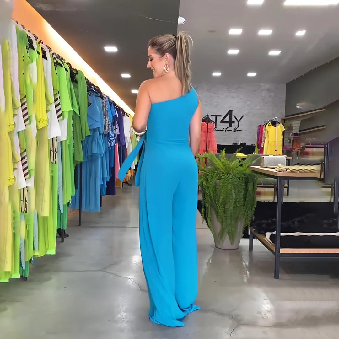 Stilfuld jumpsuit med én skulder