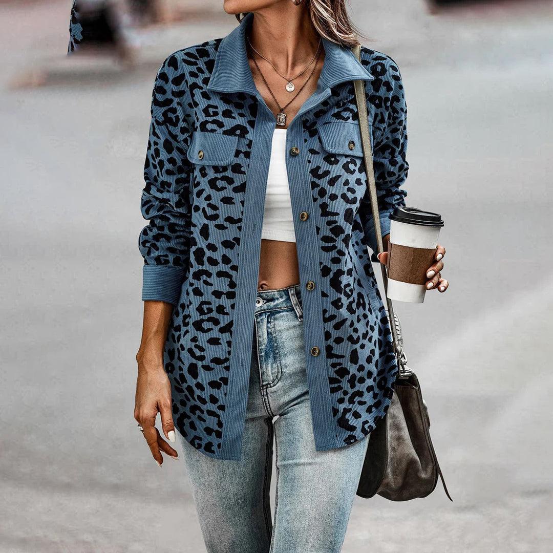 Trendy jakke med leopardprint